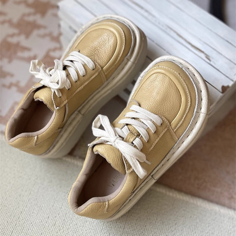Women's Chunky Platform Lace-Up Low-Top Casual Shoes – Ugly-Cute Style