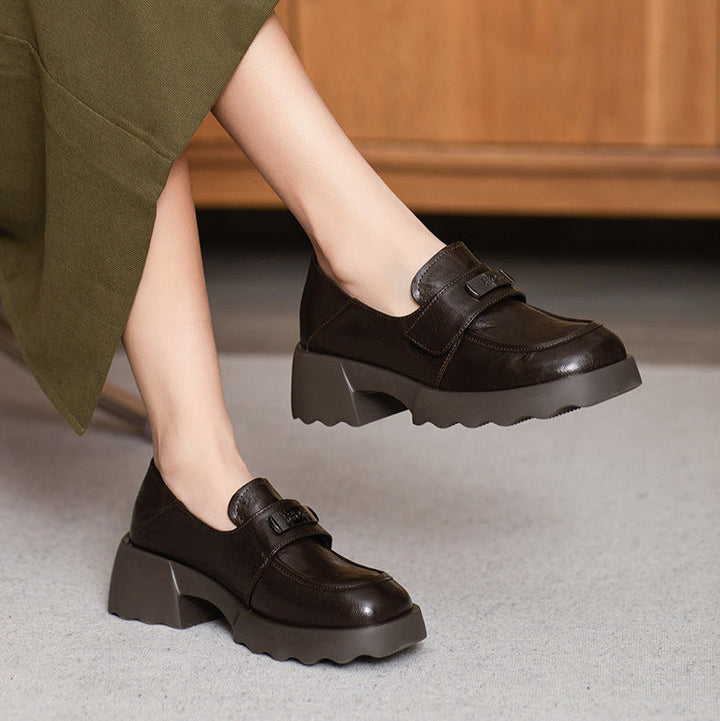 Women's Sheepskin Platform  Lightweight Casual Loafers