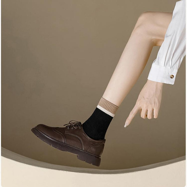 British Style Classic Lace-Up Brogues Leather Oxford Shoes