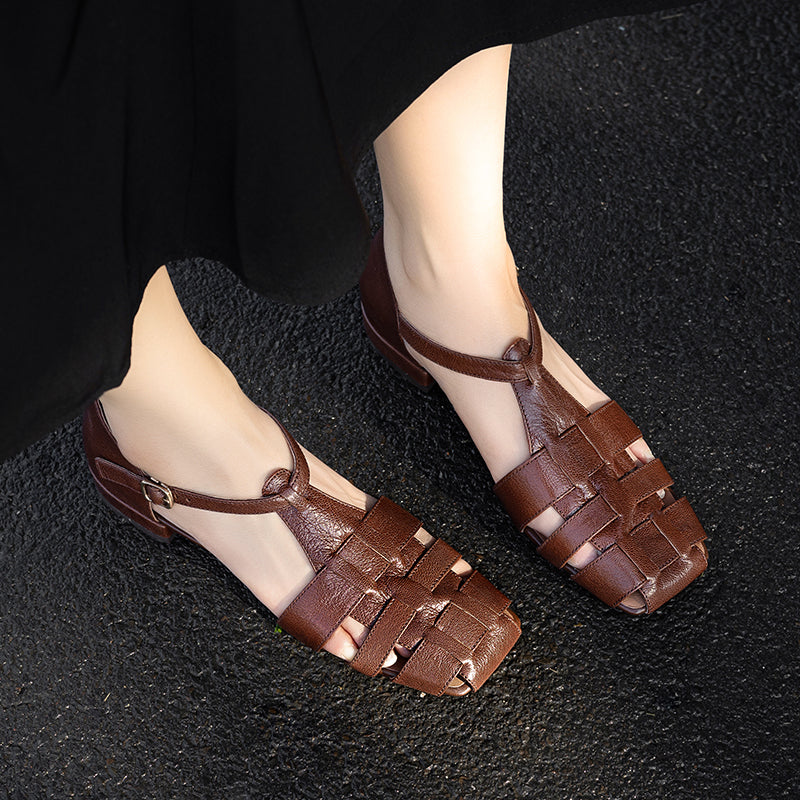 Clearance Sale Artisanal Genuine Leather Fisherman Sandals – Closed Toe Comfort Shoes for Women