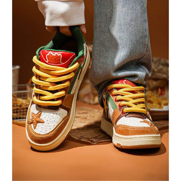 Trendy Star Detail Low-Top Sneakers – Unisex Casual Couple Shoes