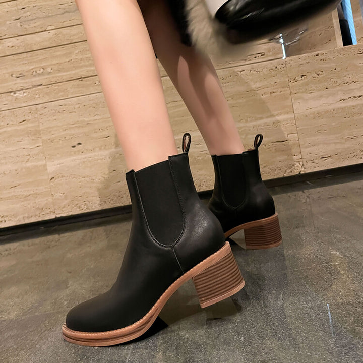 Women's Pointed Leather Handmade Chelsea Boot