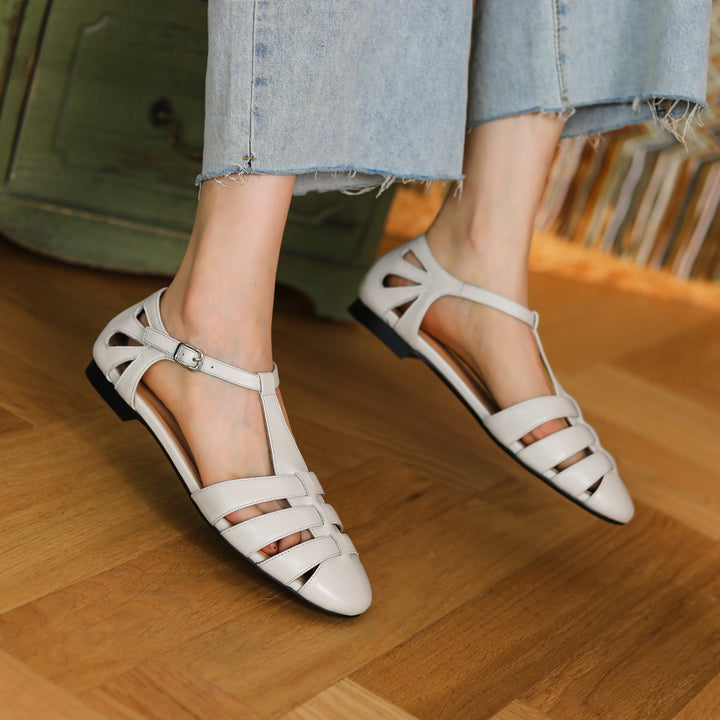 Women's Leather Fisherman Sandals – Round Toe Flat Stylish Summer Shoes