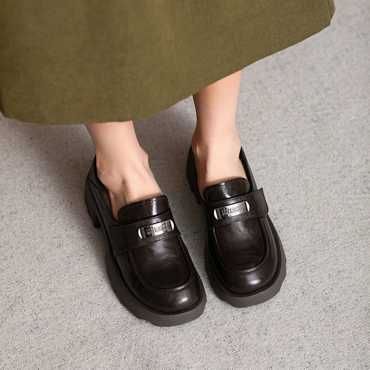 Women's Sheepskin Platform  Lightweight Casual Loafers
