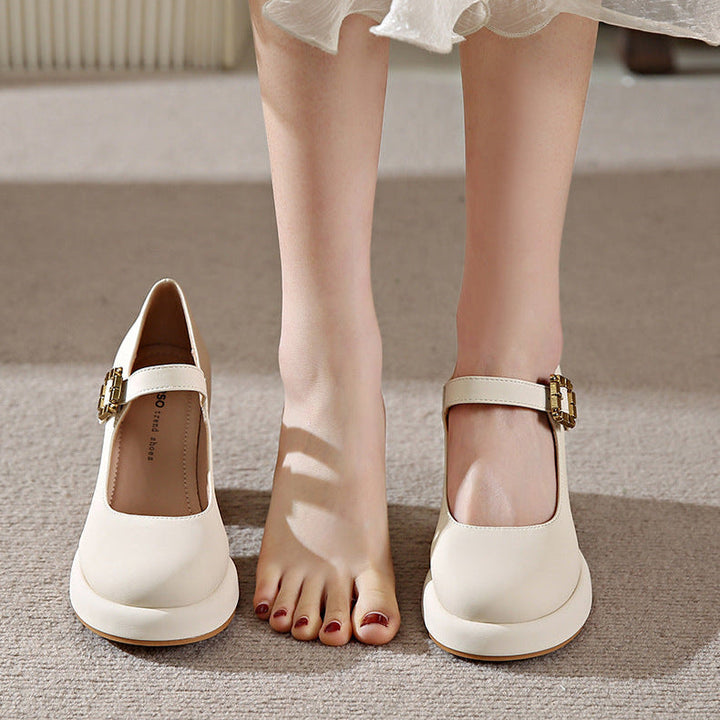 Women's Mary Jane Heels – Chunky Round Toe Stylish Dress Shoes