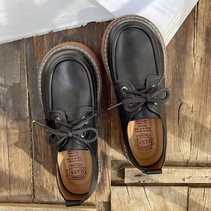 Women's Retro Lace-Up Flats – Casual & Comfortable Everyday Shoes