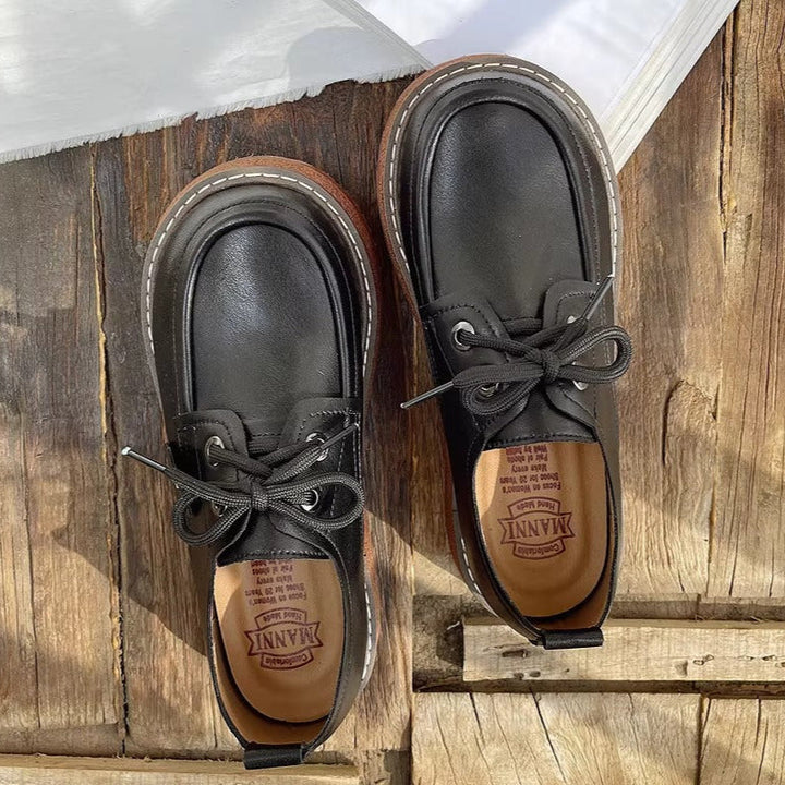 Women's Retro Lace-Up Flats – Casual & Comfortable Everyday Shoes