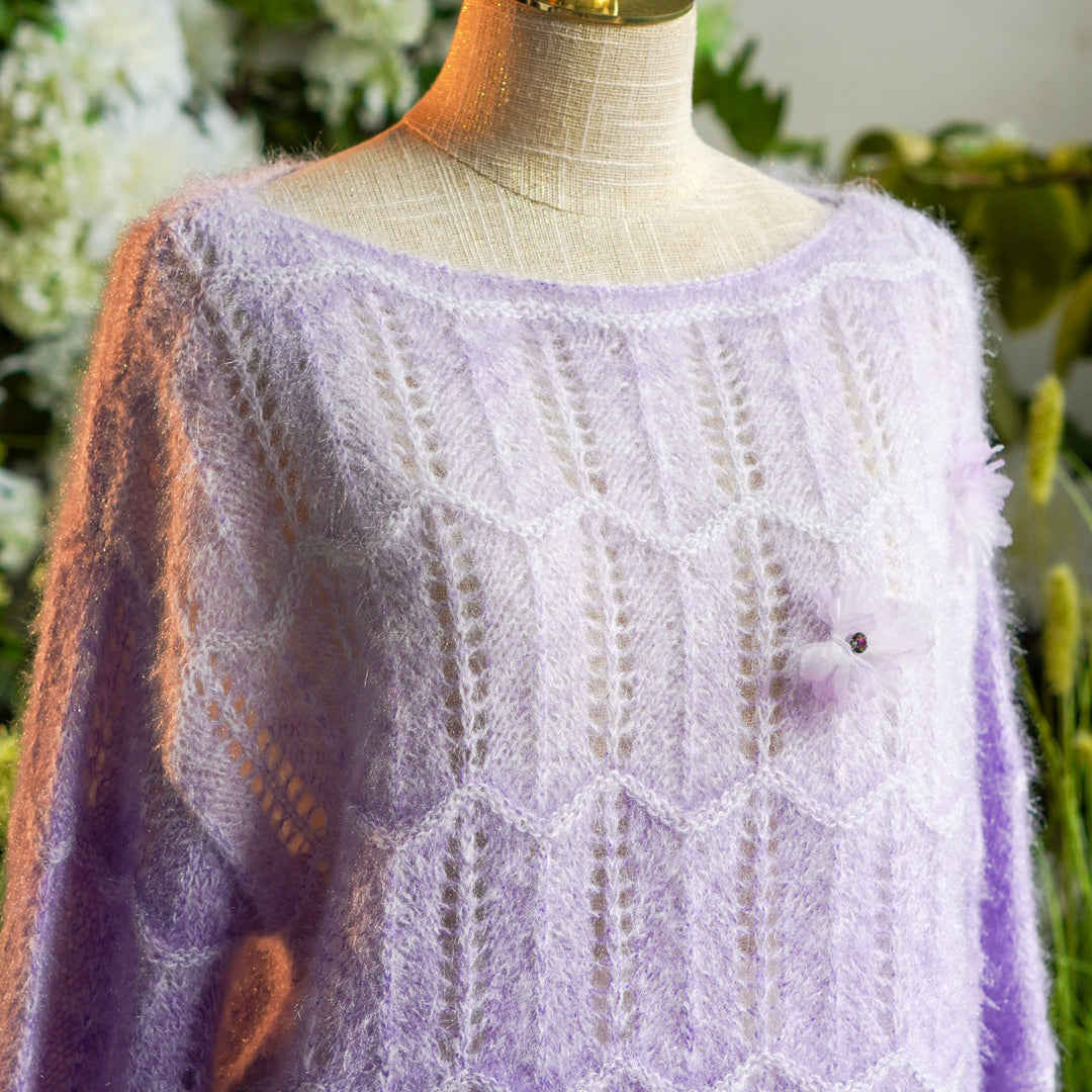 Lazy Gentle Wool Gradient Round Neck Pullover Sweater