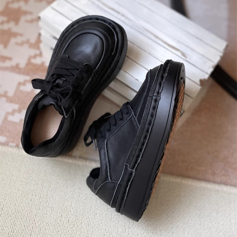 Women's Chunky Platform Lace-Up Low-Top Casual Shoes – Ugly-Cute Style