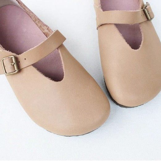 Women's Handmade Breathable Leather Flats – V-cut Mary Jane Shoes