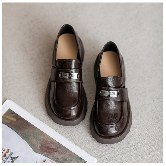 Women's Sheepskin Platform  Lightweight Casual Loafers