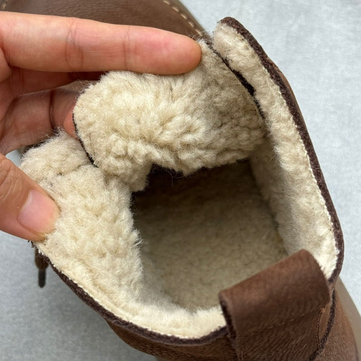 Retro Style Women's Soft Leather Ankle Boots – Platform Lace-Up Short Boots