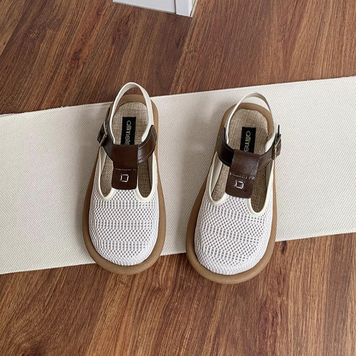 Women's Breathable Mesh Patchwork Sandals – Summer Casual Flat Shoes