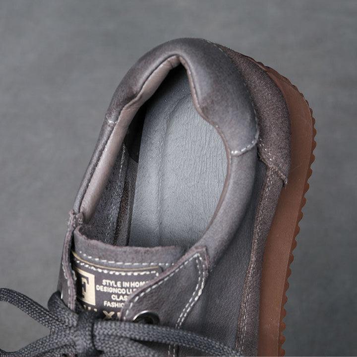 Women's Flat Leather Patchwork Casual Tennis Shoes Sneakers