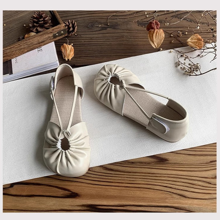 Women's Mori Girl Style Velcro Closed Toe Sandals