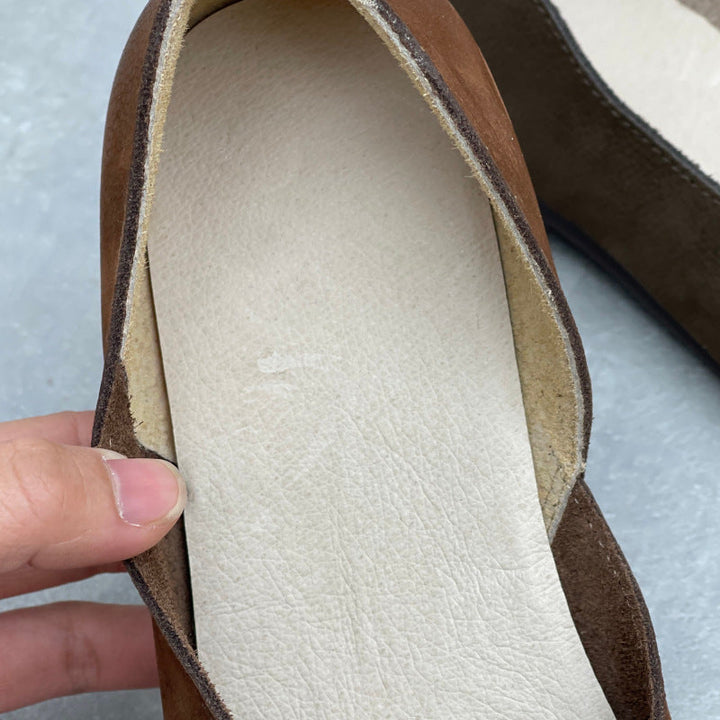 Women’s Handmade Leather Slip-On Flats – Asymmetric Comfortable Casual Shoes
