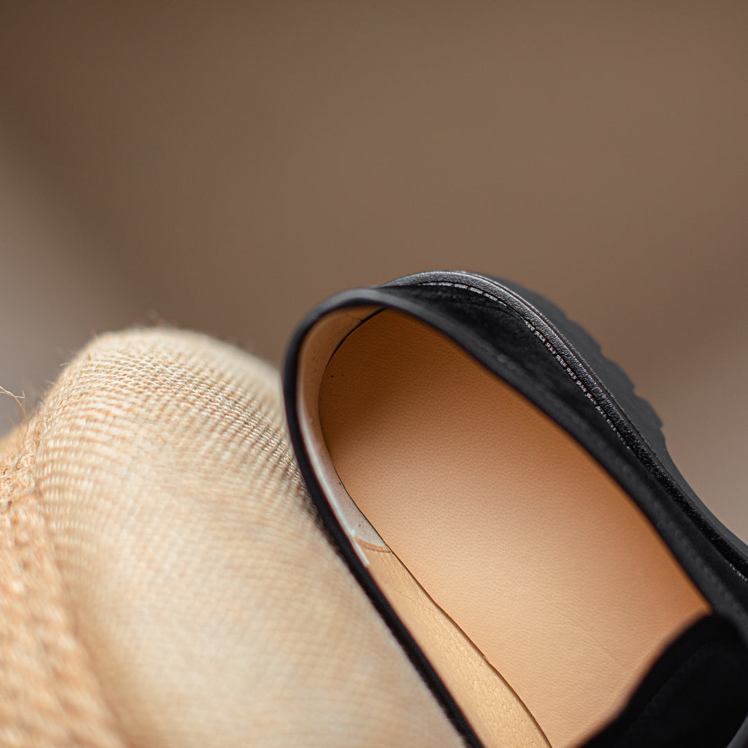 Handmade Classic Platform Loafers Flats Women's Shoes
