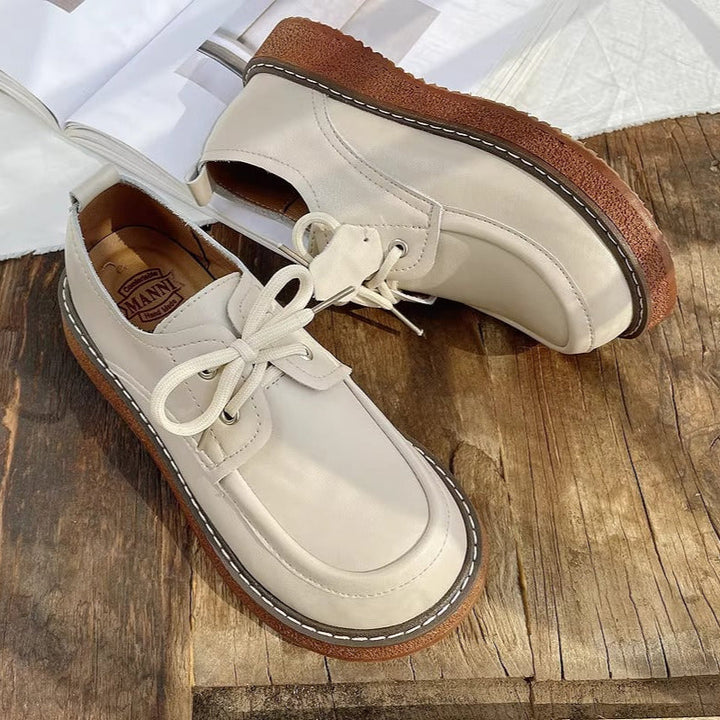 Women's Retro Lace-Up Flats – Casual & Comfortable Everyday Shoes