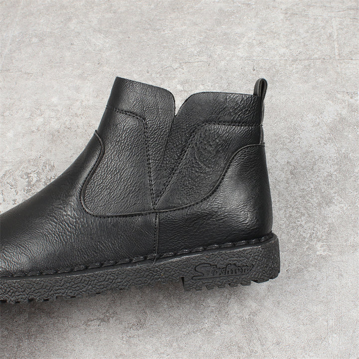 Round Toe Short Flat Soft Sole Women's Boots