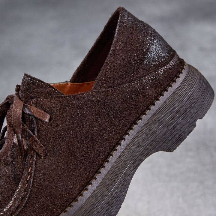 Women’s Suede Tassel Lace-Up Platform Shoes – Casual Everyday Style