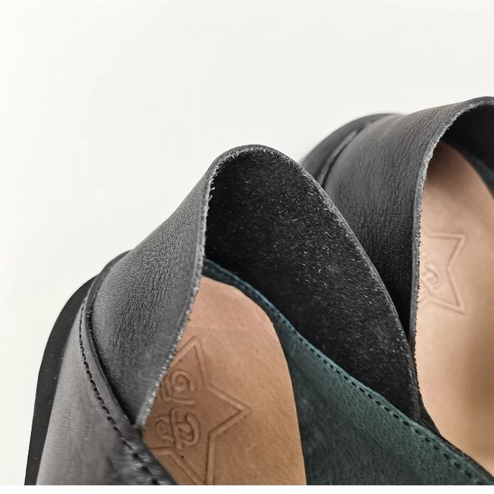 Wide Toe Box Daily Cute Genuine Leather Mary Jane Round Toe Flat Uniform Shoes