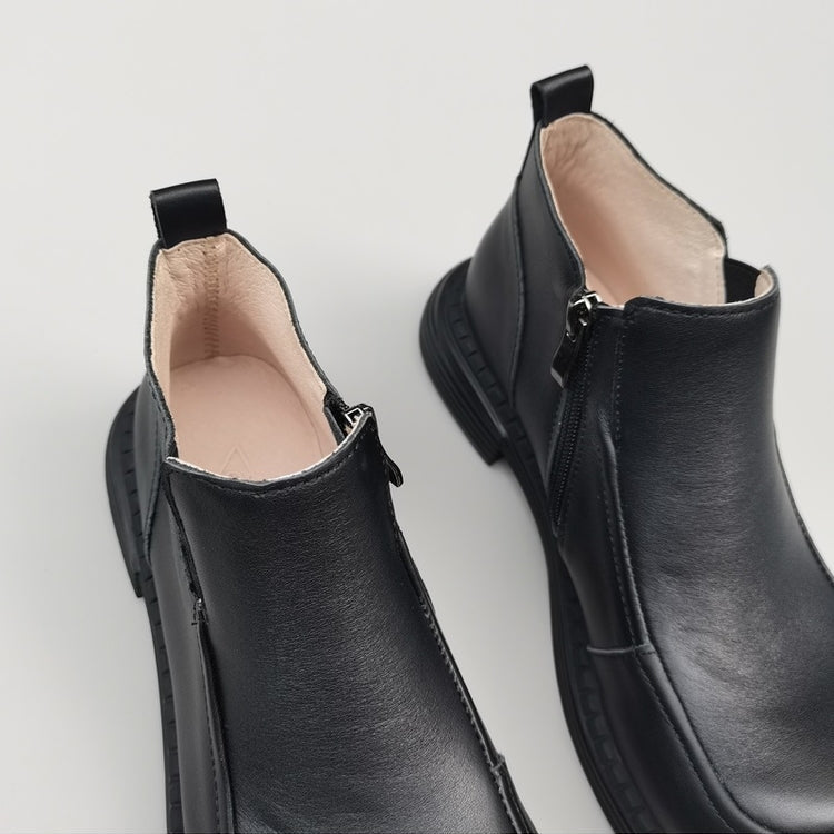 Women's British-Style Wide Toe Derby Boot – Soft Rubber Sole, Comfortable Fit