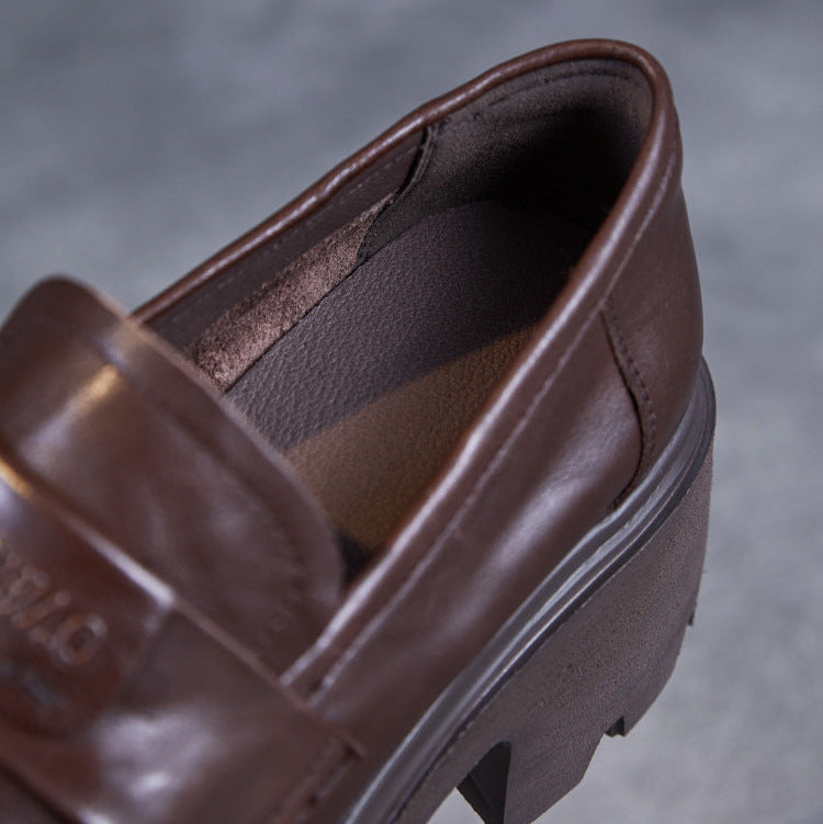 Minimalist Leather Loafers – Lightweight Platform Slip-Ons for Women