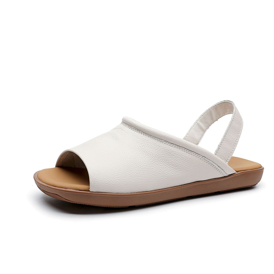 Women's Leather Casual Open-Toe Flat Summer Sandals