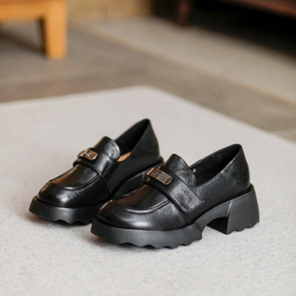 Women's Sheepskin Platform  Lightweight Casual Loafers