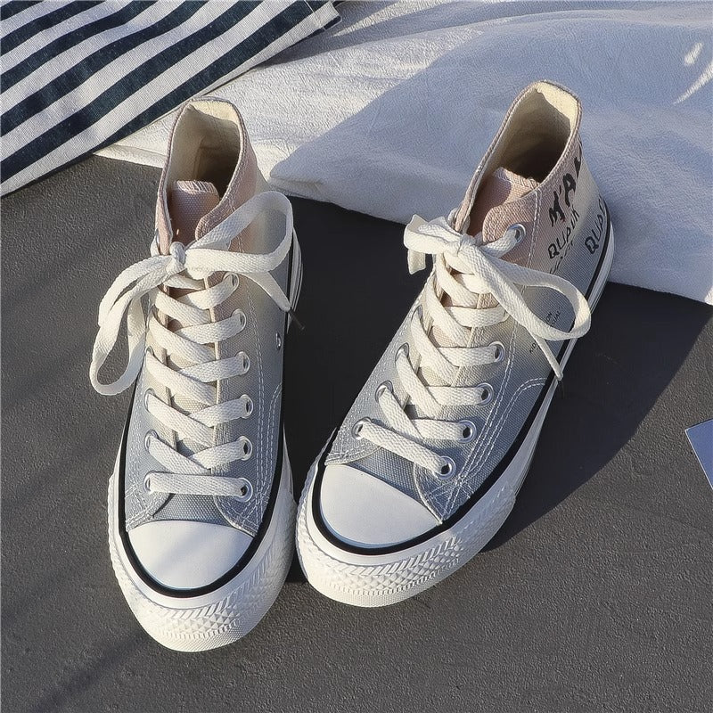 Women's High top Sneakers Canvas Shoes Lace up Tennis Shoes