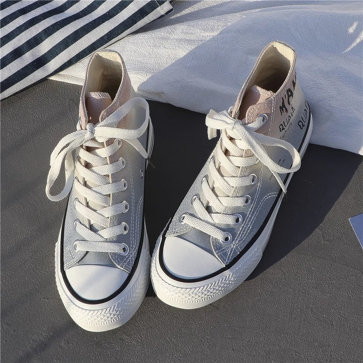 Women's High top Sneakers Canvas Shoes Lace up Tennis Shoes