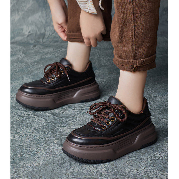 Women's Lace-Up Platform Casual Shoes