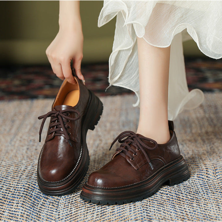 Women's Platform Lace-up Casual Loafers