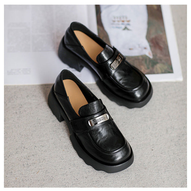 Women's Sheepskin Platform  Lightweight Casual Loafers