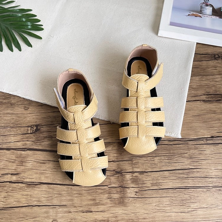 Women's Soft Leather Closed-Toe Fisherman Sandals – Casual & Breathable
