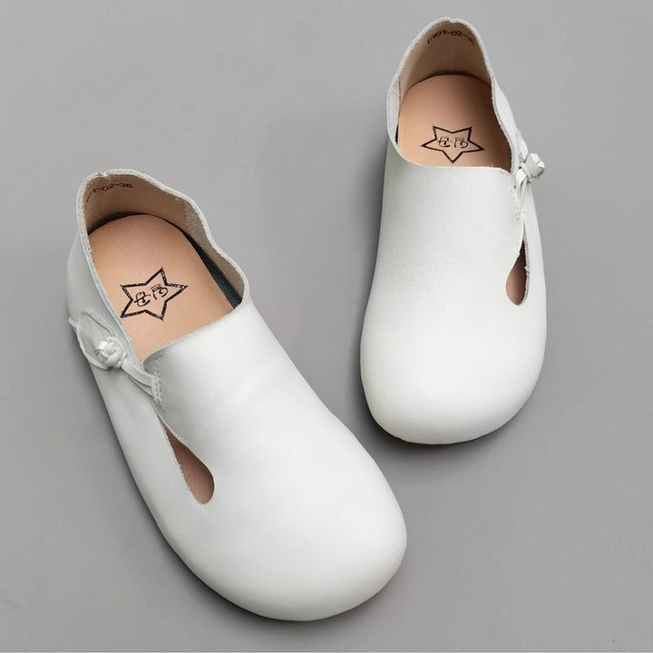 Women's Handmade Cowhide Leather Flats – Soft, Non-Slip & Vintage Style