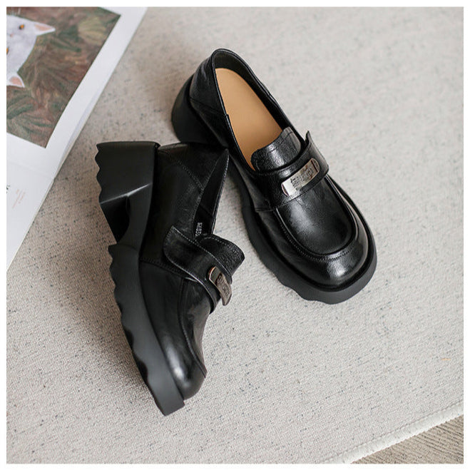 Women's Sheepskin Platform  Lightweight Casual Loafers