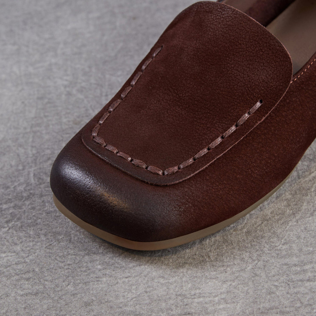 Women's Leather Soft-Sole Retro Casual Flats — Everyday Walking Shoes