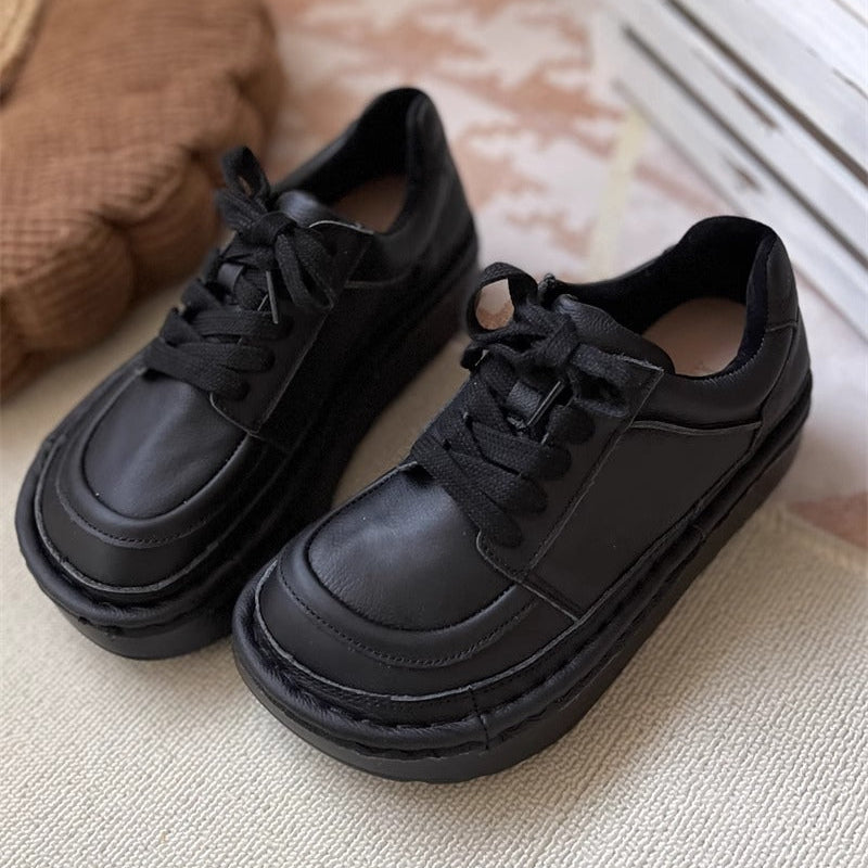 Women's Chunky Platform Lace-Up Low-Top Casual Shoes – Ugly-Cute Style