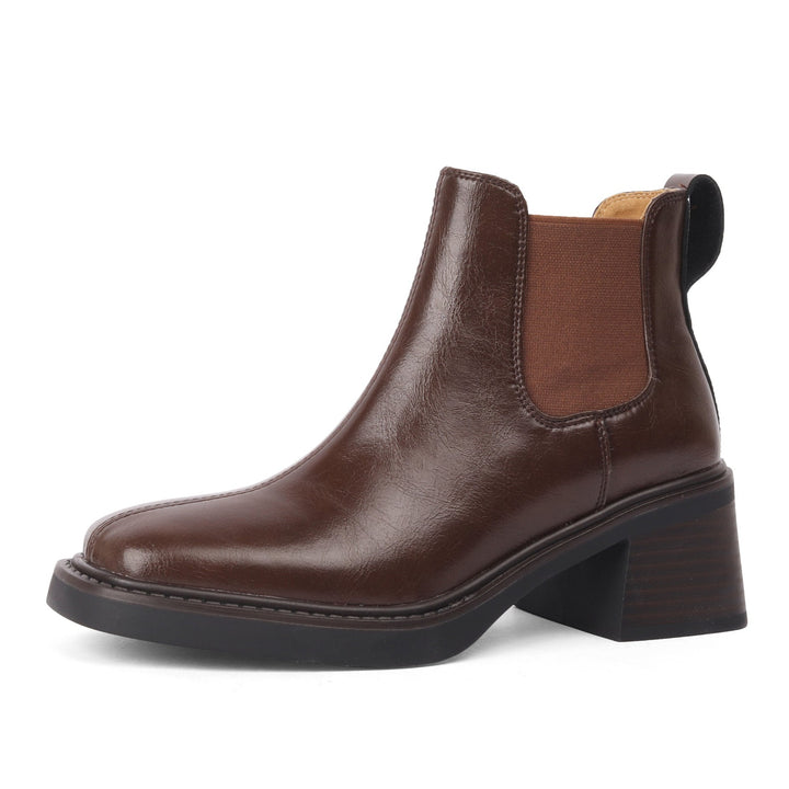 Women's Square Toe Leather Handmade Chelsea Boot