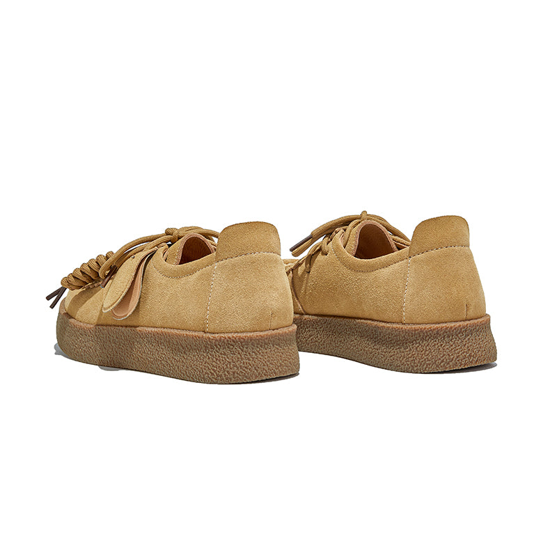 Women’s Retro Suede Lace-Up Platform Flats – Casual Everyday Shoes