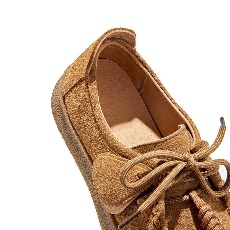 Women’s Retro Suede Lace-Up Platform Flats – Casual Everyday Shoes