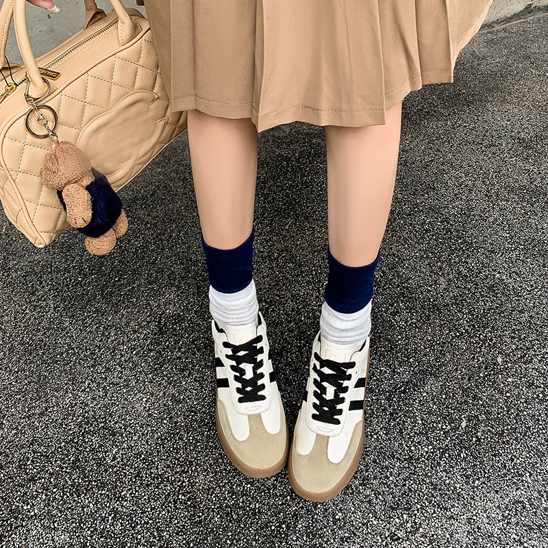 Women’s Comfortable Flat Sneakers – Casual Patchwork Sport Style