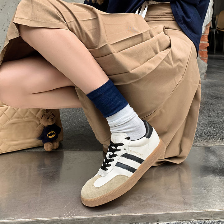 Women’s Comfortable Flat Sneakers – Casual Patchwork Sport Style