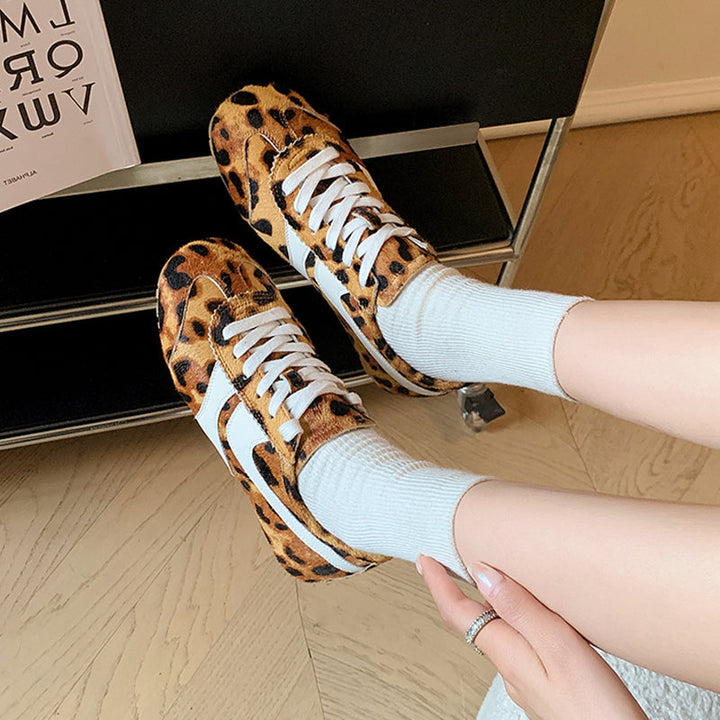 Women's Stylish Leopard Print Comfort Tennis Shoes