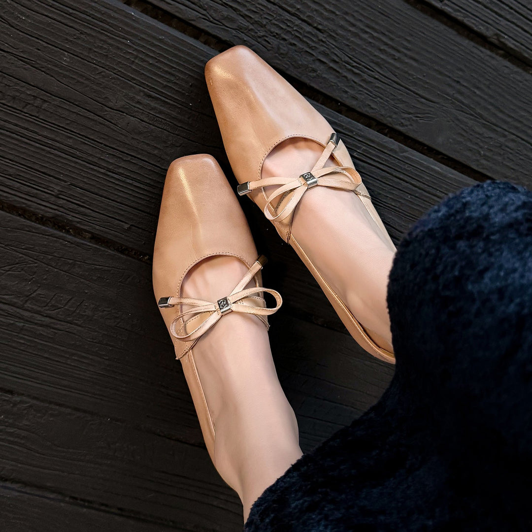Women's Urban Executive Style Square Toe Bow High Heels Elegant Pumps