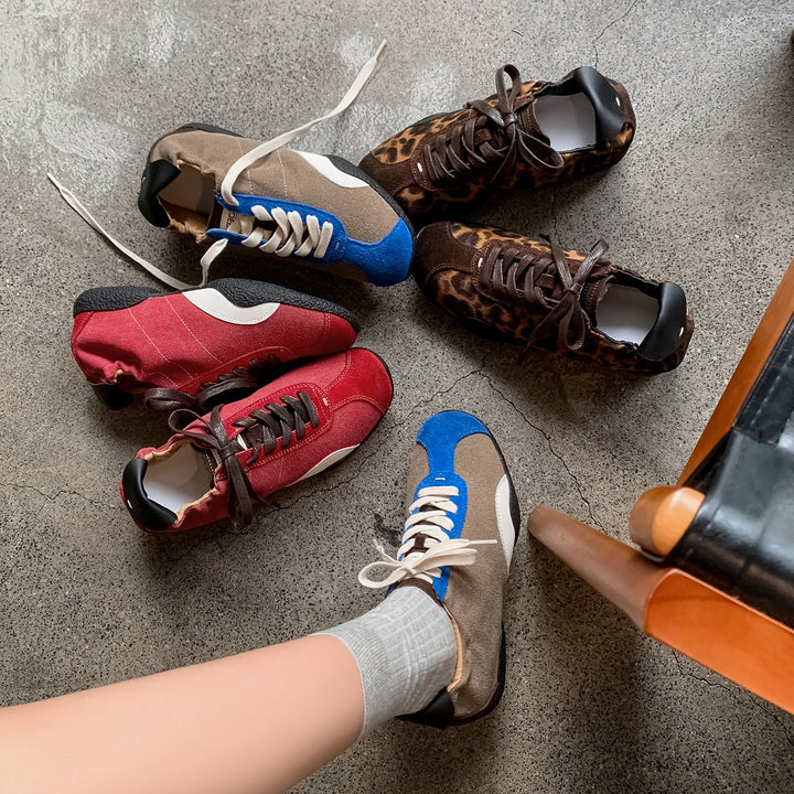 Women's Hidden Wedge Sneakers Lace Up Height Increasing Casual Shoes