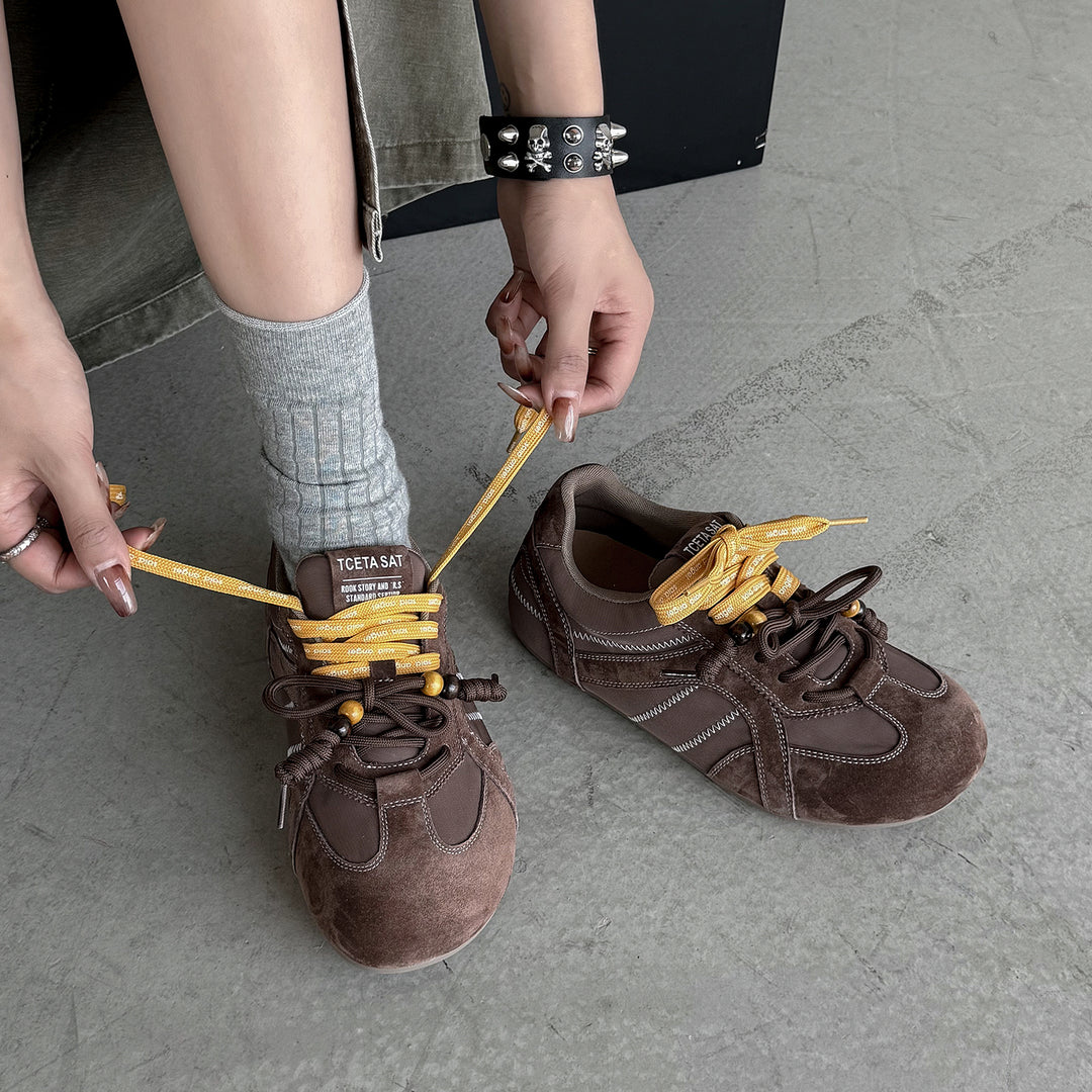 Trendy Women's Hidden Wedge Sneakers – Round-Toe Casual Shoes