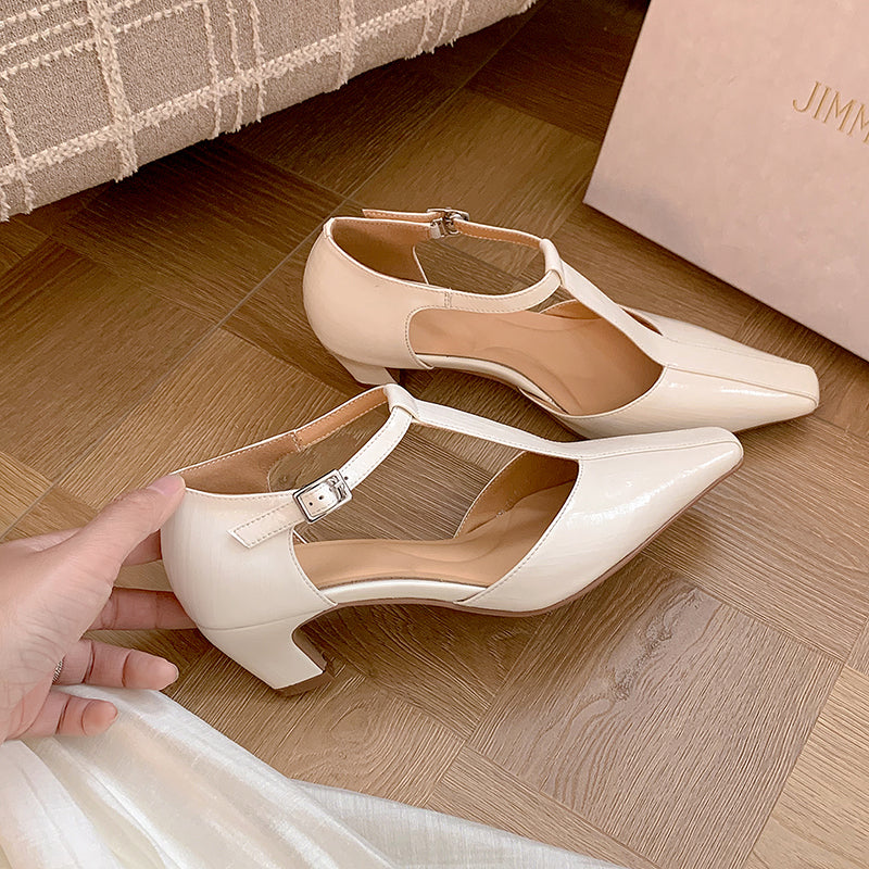 Women's Elegant T-Strap Sandals Modern Square Toe Mary Janes