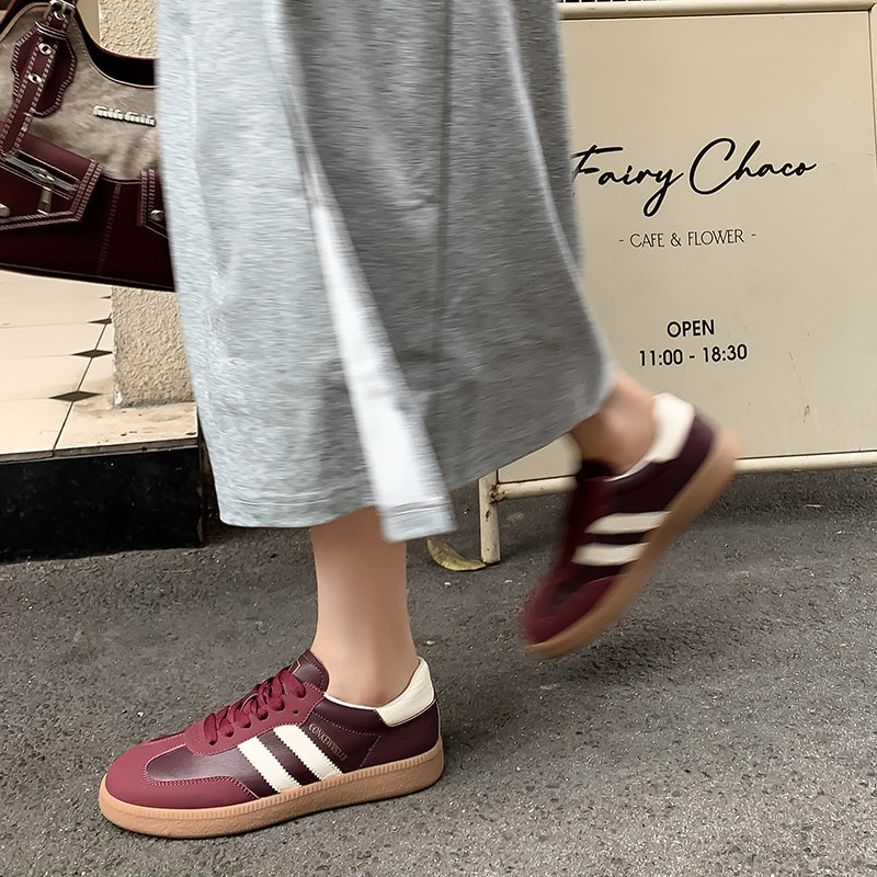 Women’s Comfortable Flat Sneakers – Casual Patchwork Sport Style